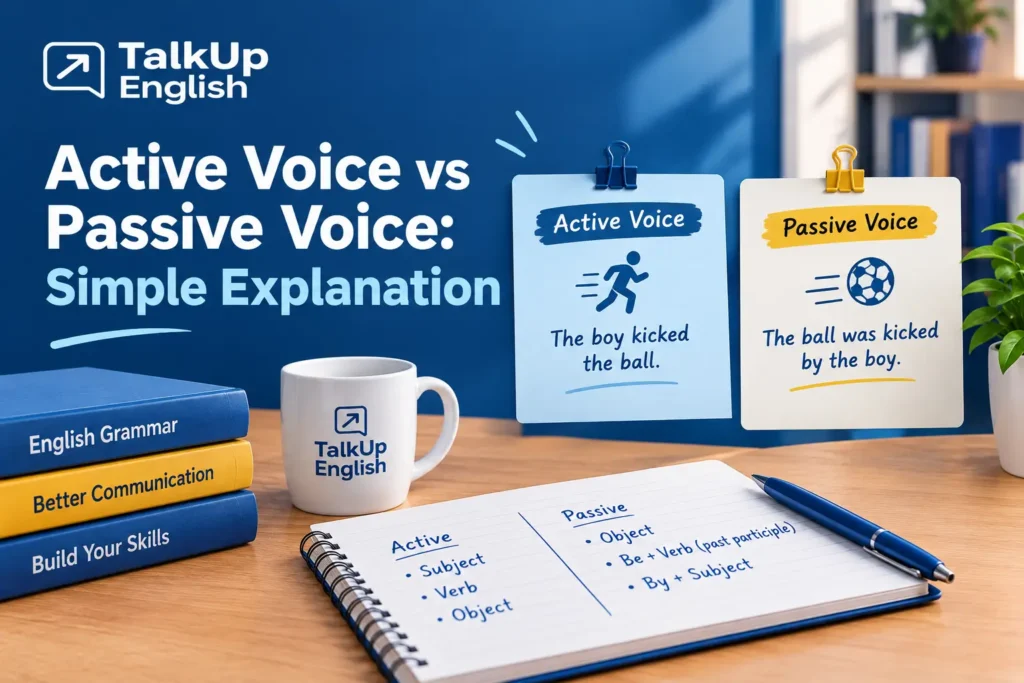Active and passive voice examples in English grammar